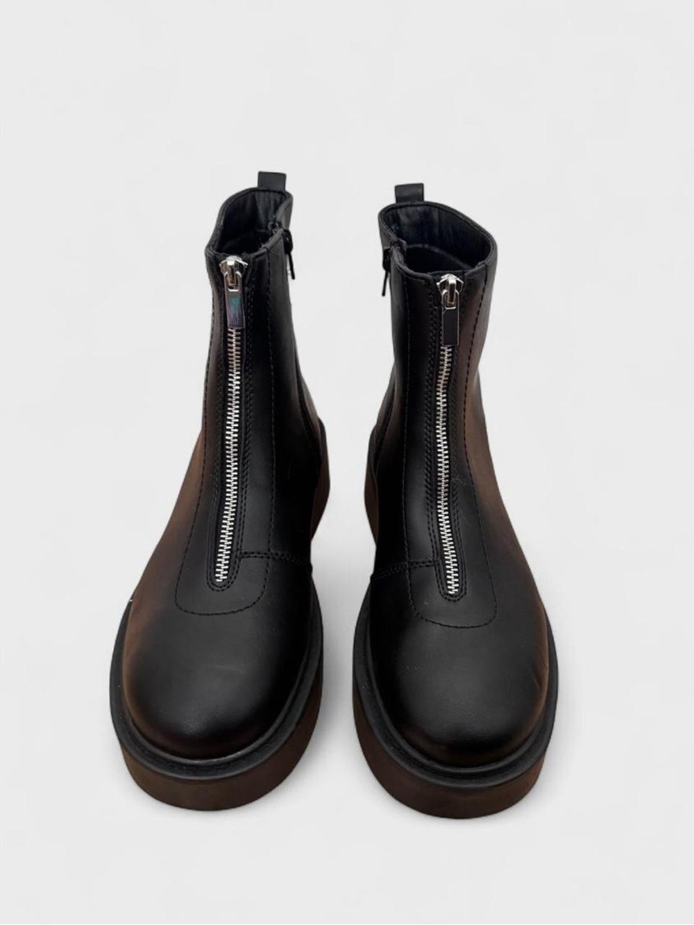 Portland Boot Company Black Zipper Platform Boots